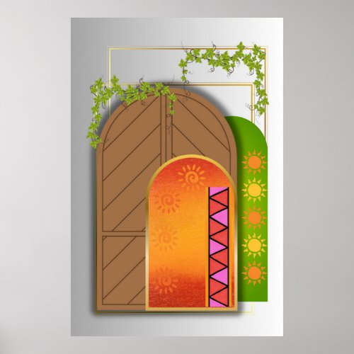 Wooden door African design part 2 poster