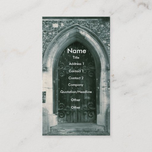 Customizable Wooden Door Business Cards