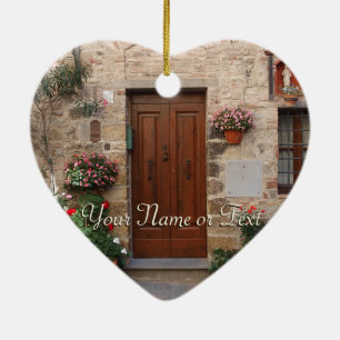 Wooden Door Tuscany Italy Personalized Ceramic Ornament