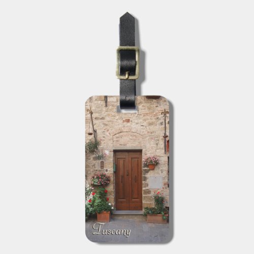 Wooden Door Tuscany Italy Personalized Luggage Tag