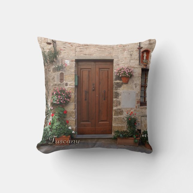 Wooden Door Tuscany Italy Personalized Throw Pillow (Front)
