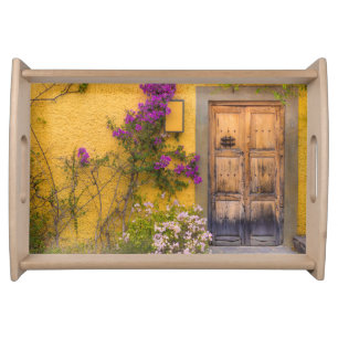 Wooden doorway serving tray