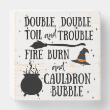 Wooden Double Double Toile & Trouble Sign 2