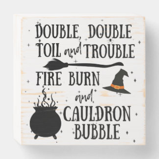 Wooden Double Double Toile & Trouble Sign 2