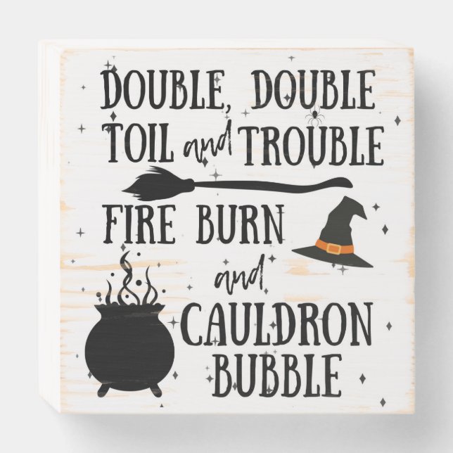 Wooden Double Double Toile & Trouble Sign 2 (Front Horizontal)