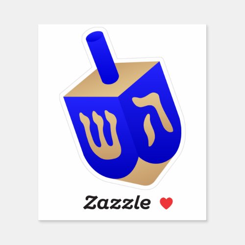 Wooden Dreidel Sticker