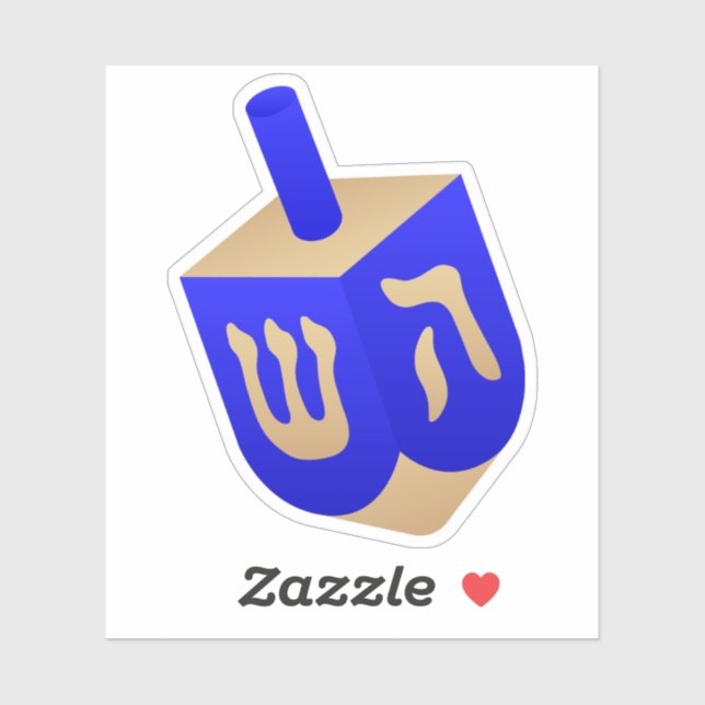 Wooden Dreidel Sticker (Sheet)