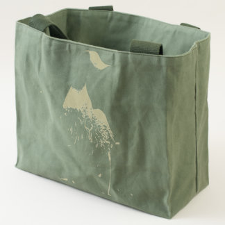 Wooden duck with flowers tote