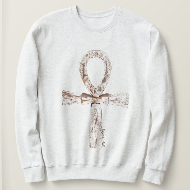 Wooden Egyptian Ahnk Sweatshirt (Design Front)