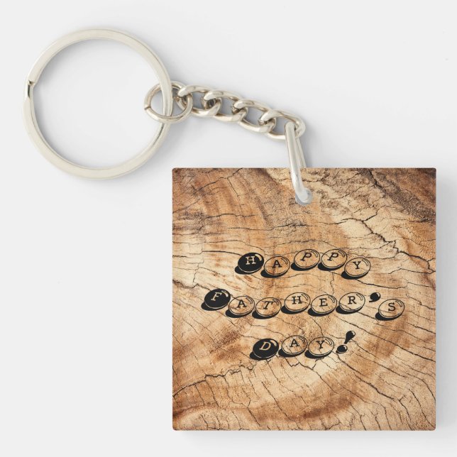 Wooden father’s day keychain (Front)