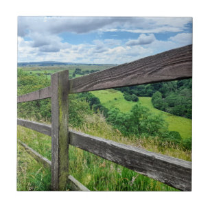 Wooden Fence in the English Countryside Ceramic Tile