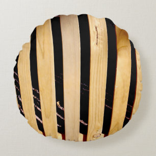 Wooden Fence Posts, Round Pillow