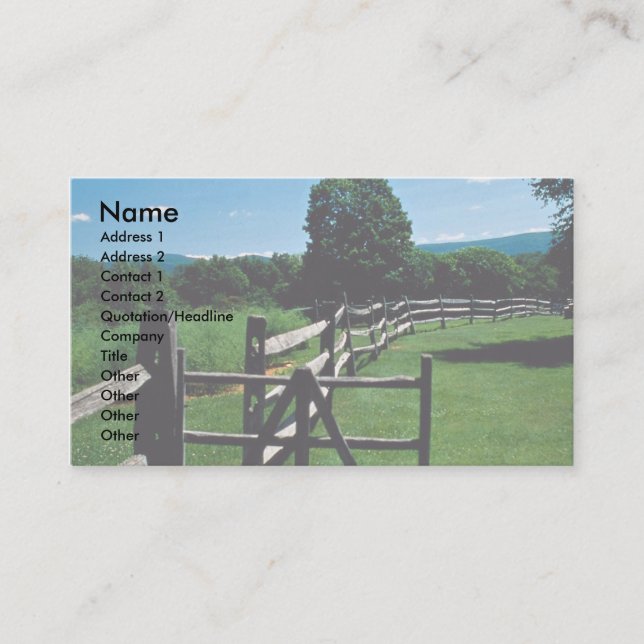 Wooden fence, Vermont, U.S.A. Business Card (Front)