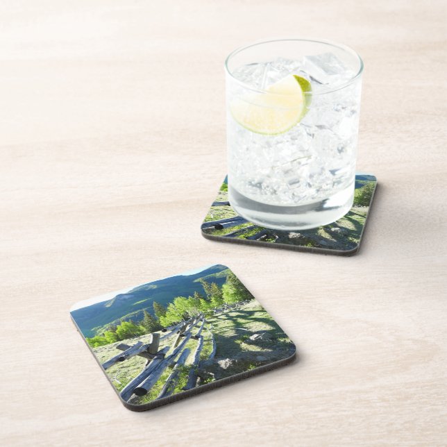 Wooden Fenceline Drink Coaster (Right Side)