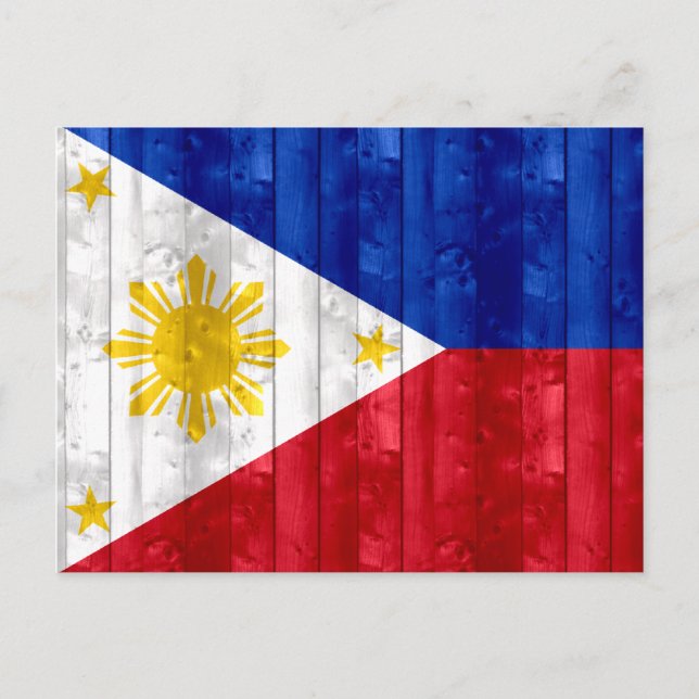 Wooden Filipino Flag Postcard (Front)