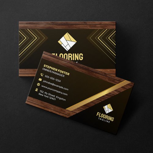 Wooden Flooring Tiling Services Floor Installation Business Card