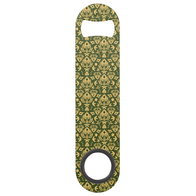 Wooden floral damask pattern background bar key (Front)