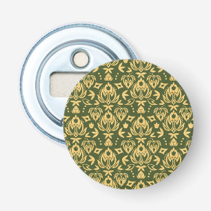 Wooden floral damask pattern background bottle opener