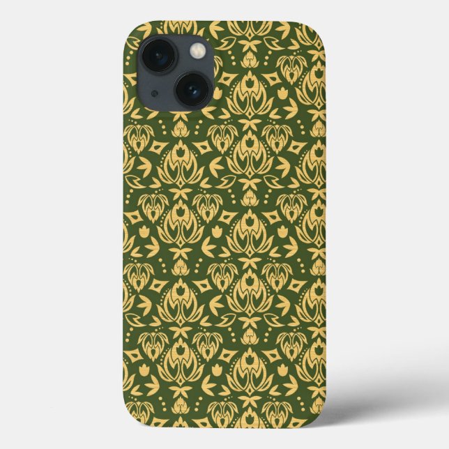 Wooden floral damask pattern background Case-Mate iPhone case (Back)