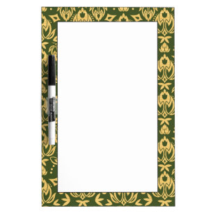 Wooden floral damask pattern background dry erase board