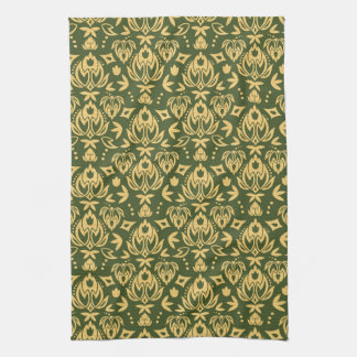 Wooden floral damask pattern background kitchen towel