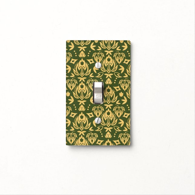 Wooden floral damask pattern background light switch cover (In Situ)