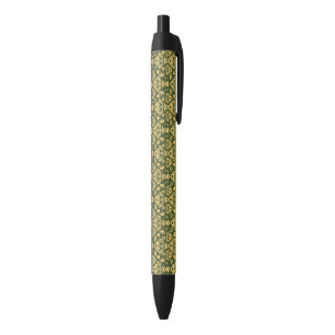 Wooden floral damask pattern background pen
