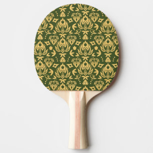 Wooden floral damask pattern background Ping-Pong paddle