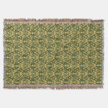 Wooden floral damask pattern background throw blanket