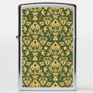 Wooden floral damask pattern background zippo lighter