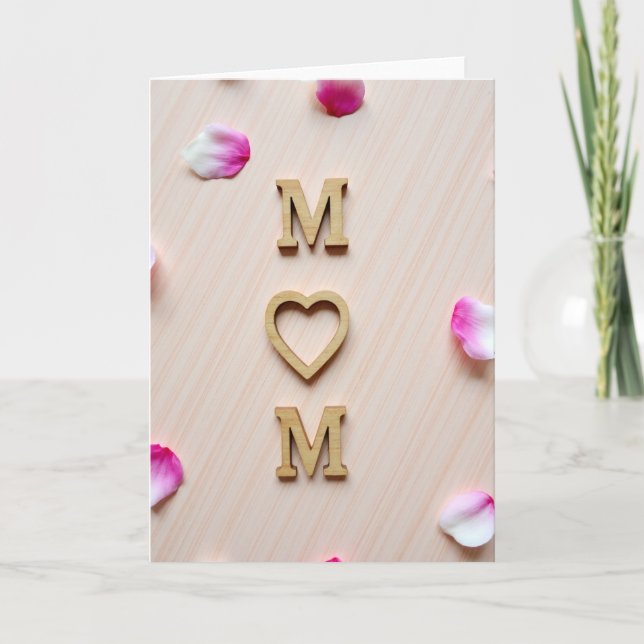 Wooden Floral Mothers Day Card (Front)
