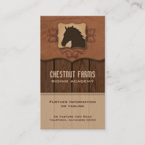 Wooden Flourish Horse Business Card