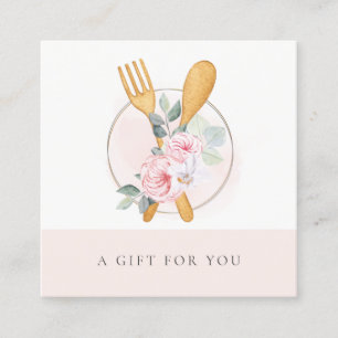 Wooden Fork Spoon Blush Floral Gift Certificate