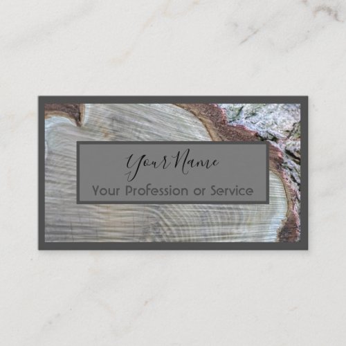 Wooden frame for interior design and carpentry business card