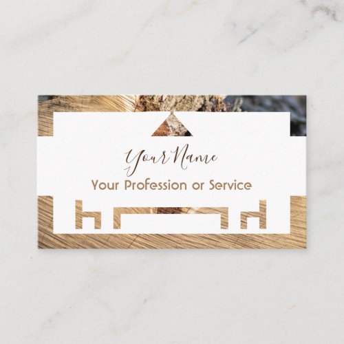 Wooden frame for interior design and furniture bu business card