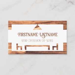 Wooden frame for interior design and furniture business card