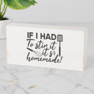 Wooden Funny Kitchen Baking And Cooking Quote Box