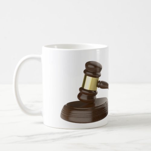 Wooden gavel coffee mug