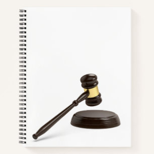 Wooden gavel notebook