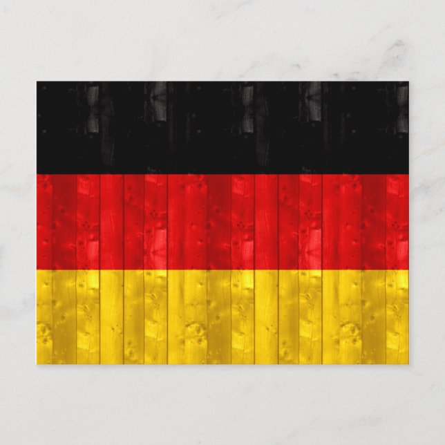 Wooden German Flag Postcard (Front)