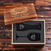 Wooden Gift Set with Engraved Wine & Pilsner Glass (Inside)
