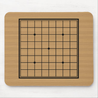 Wooden Go Board 9x9 Bordered Mouse Pad