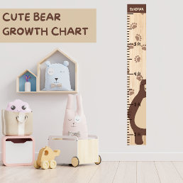 Wooden Growth Height Chart Ruler Bear Teddy