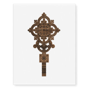 Wooden Hand Cross Temporary Tattoos