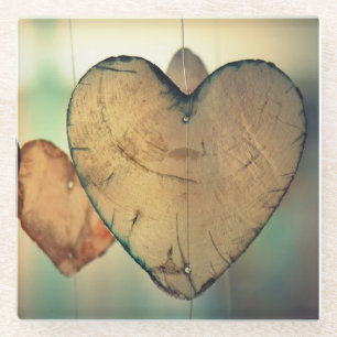 "WOODEN HANGING HEARTS" COASTER