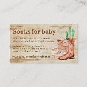 Wooden Hat Shoes Cactus Cowboy Books for Baby Enclosure Card