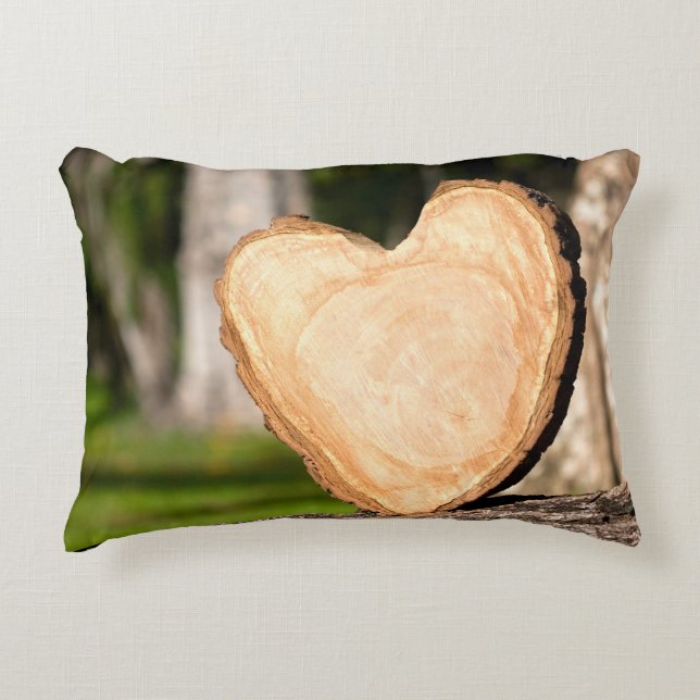 wooden heart accent pillow (Front)