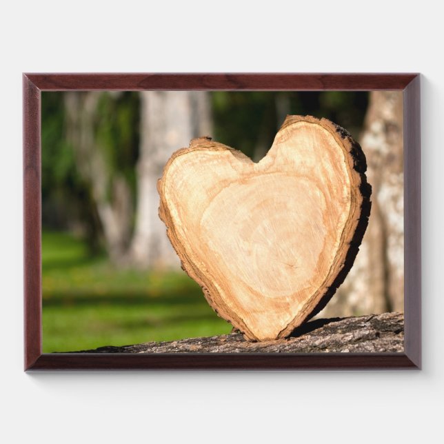 wooden heart award plaque (Horizontal)