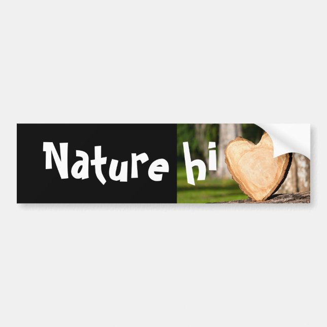 wooden heart bumper sticker (Front)