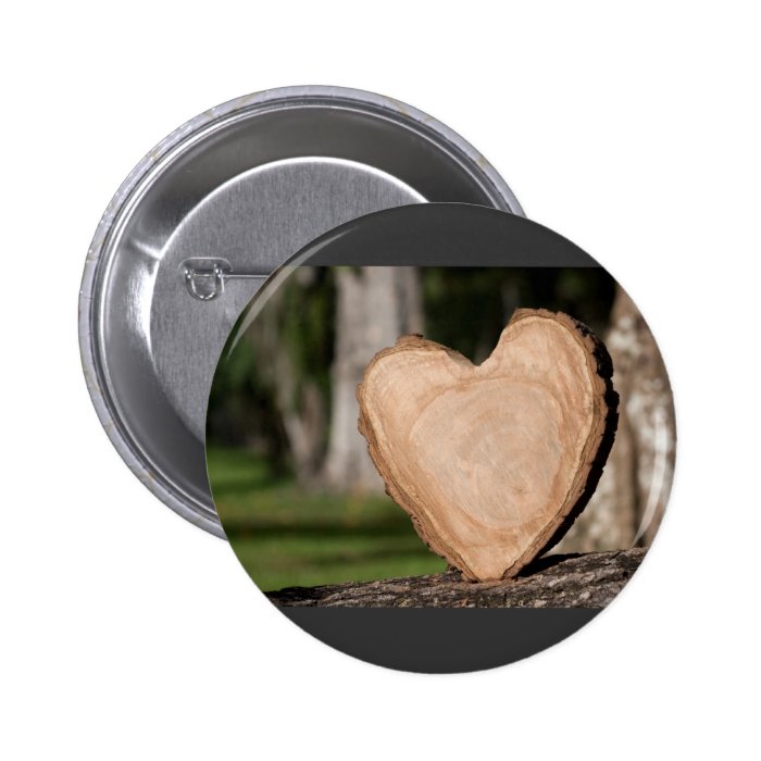 wooden heart button